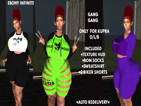 Second Life Marketplace - {EI}EBONY INFINITE-gang gang{FATPACK}